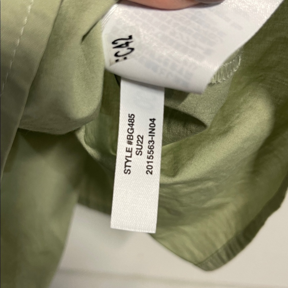 J CREW WOMENS CINCHED WAIST COTTON POPLIN DRESS GREEN 12 PETITE BG485 - Picture 8 of 9